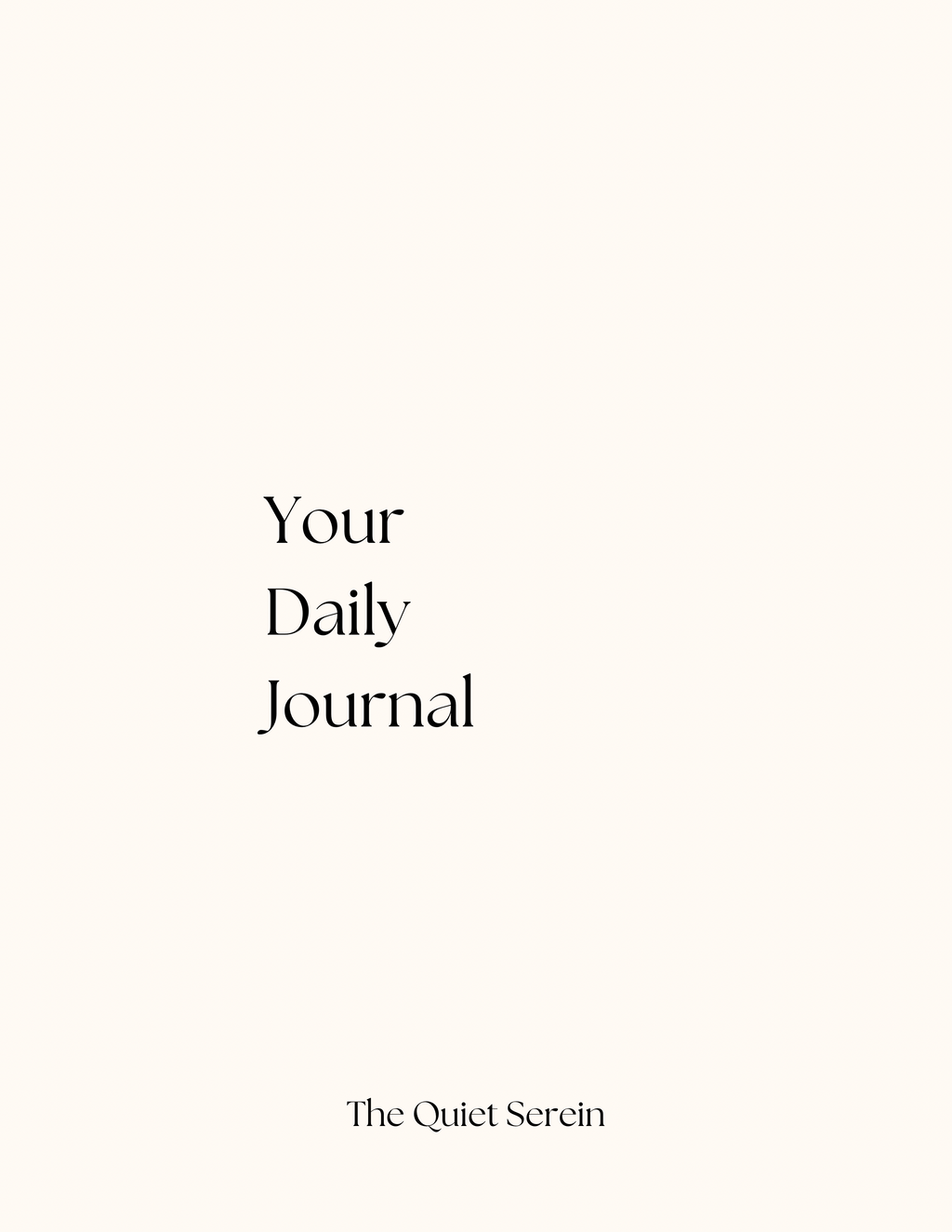 The Quiet Serein — 22-Day Guided Self Reflection Journal