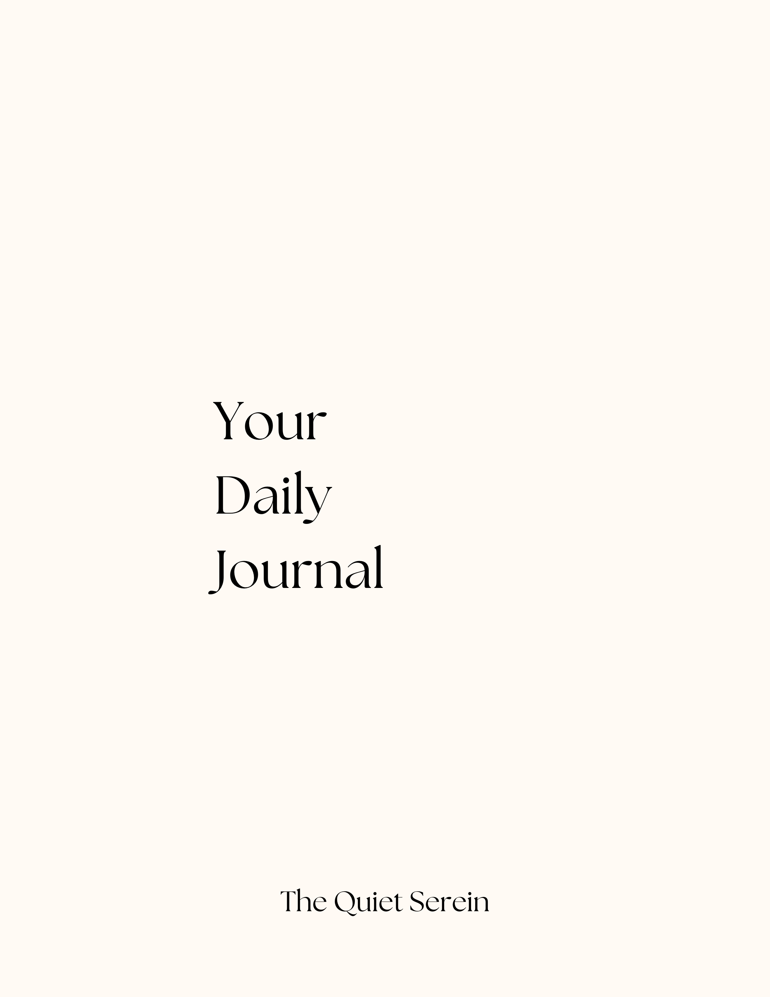 The Quiet Serein — 22-Day Guided Self Reflection Journal