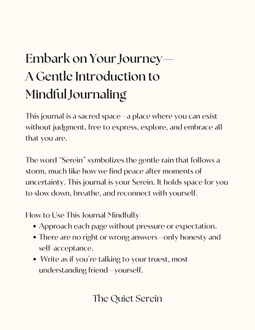 The Quiet Serein — 22-Day Guided Self Reflection Journal