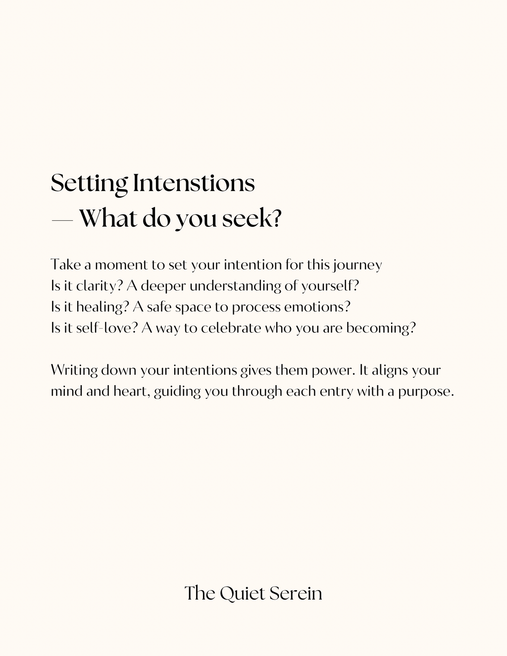 The Quiet Serein — 22-Day Guided Self Reflection Journal
