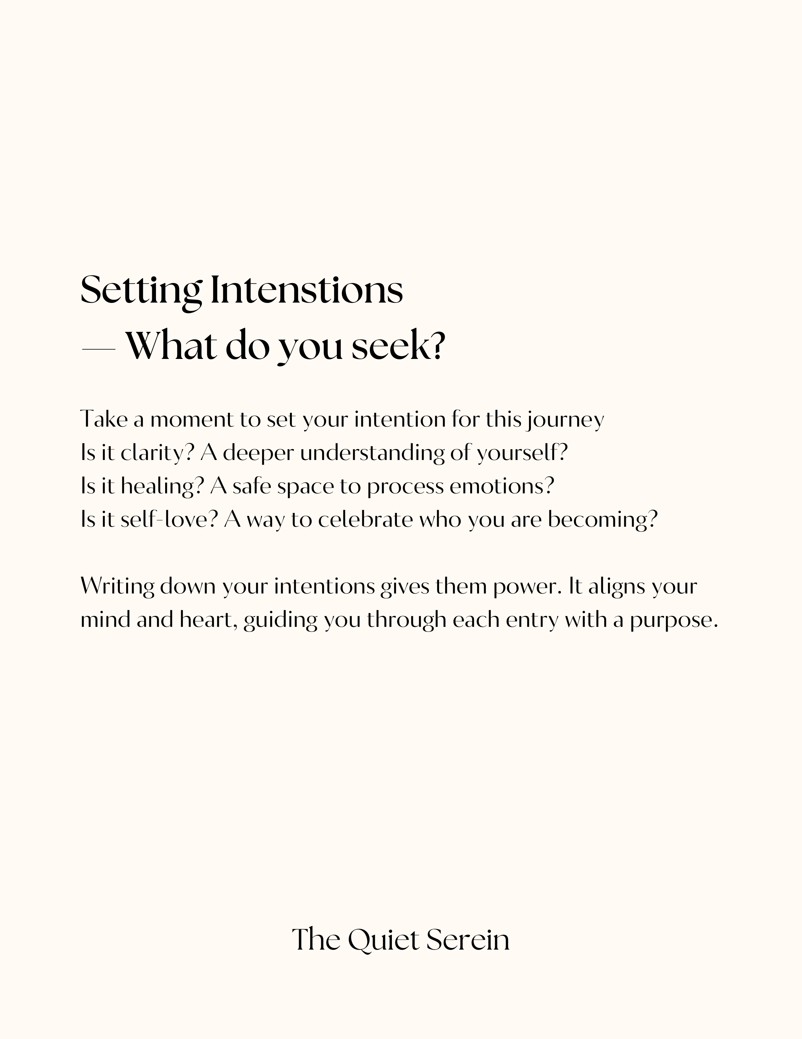 The Quiet Serein — 22-Day Guided Self Reflection Journal